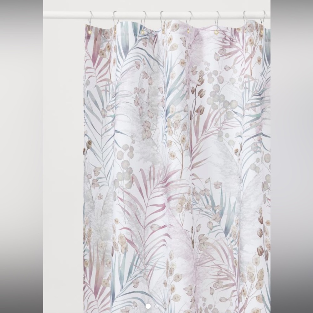 NWT H&M Botanical Print Shower Curtain